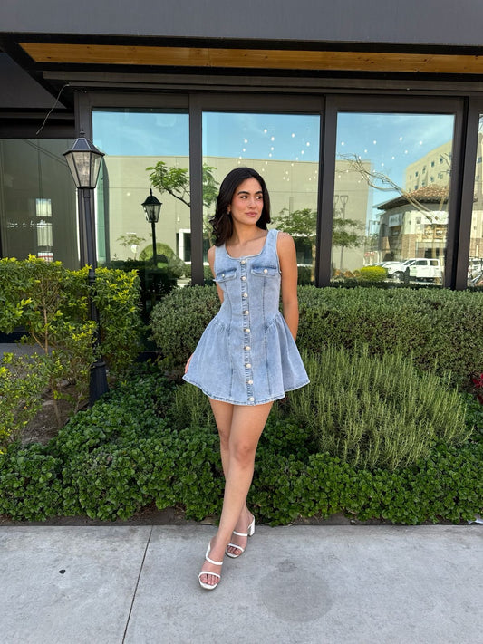 Vestido Denim Botones