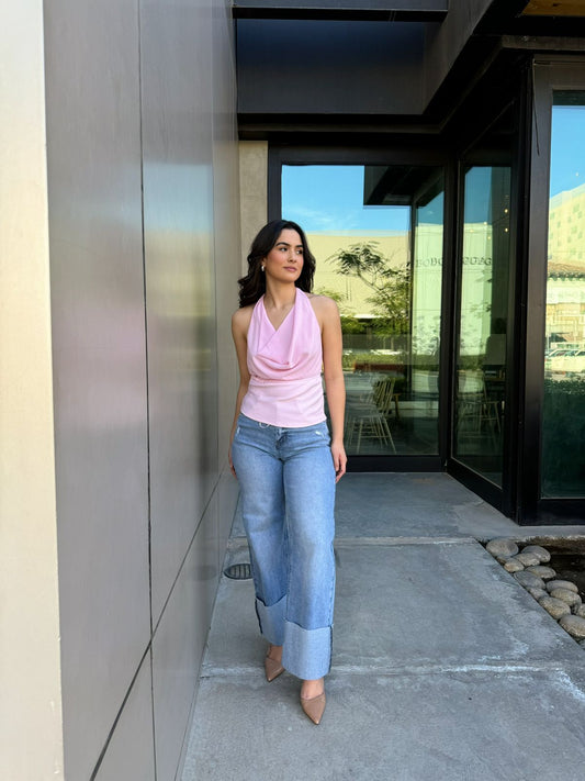 Blusa Halter Doble Textura