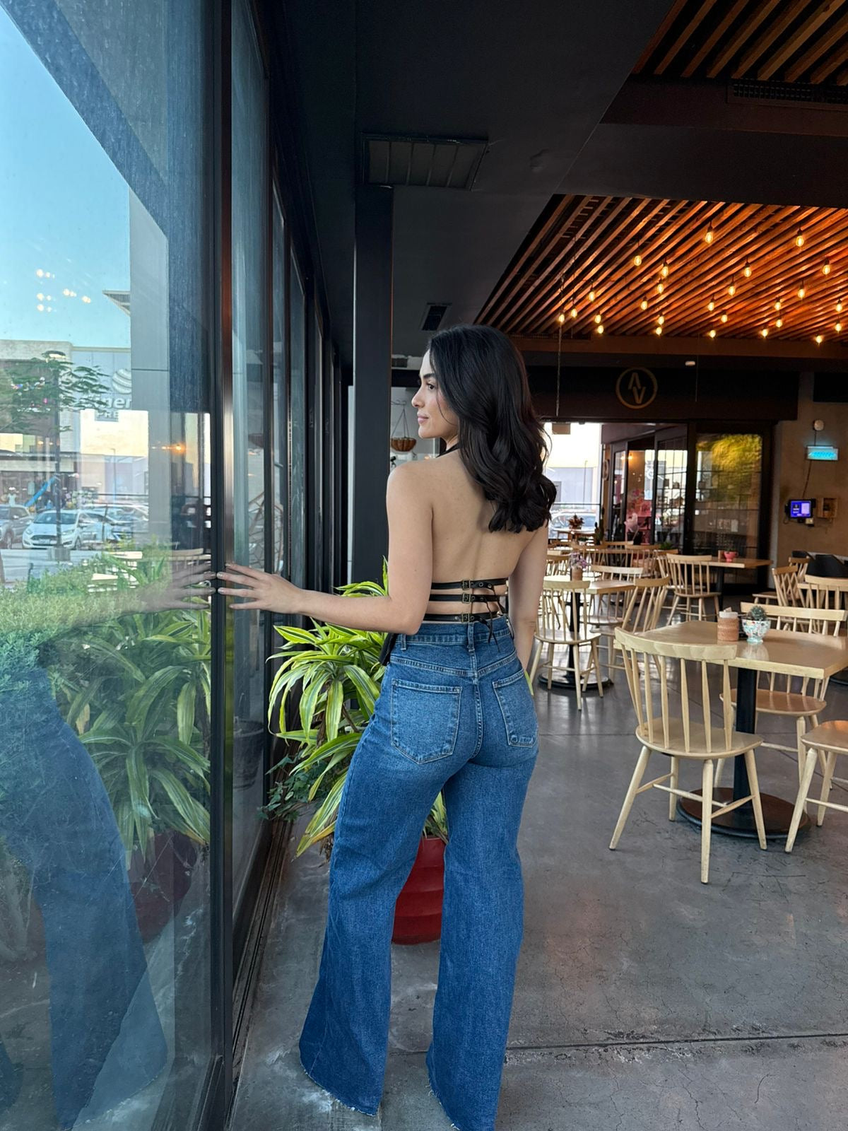 Top Halter Hebillas tipo Cuero