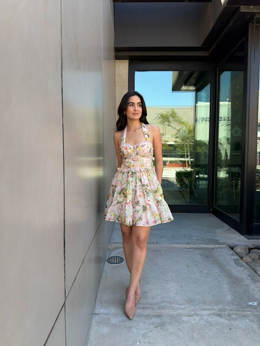 Vestido Halter Flores & Olanes