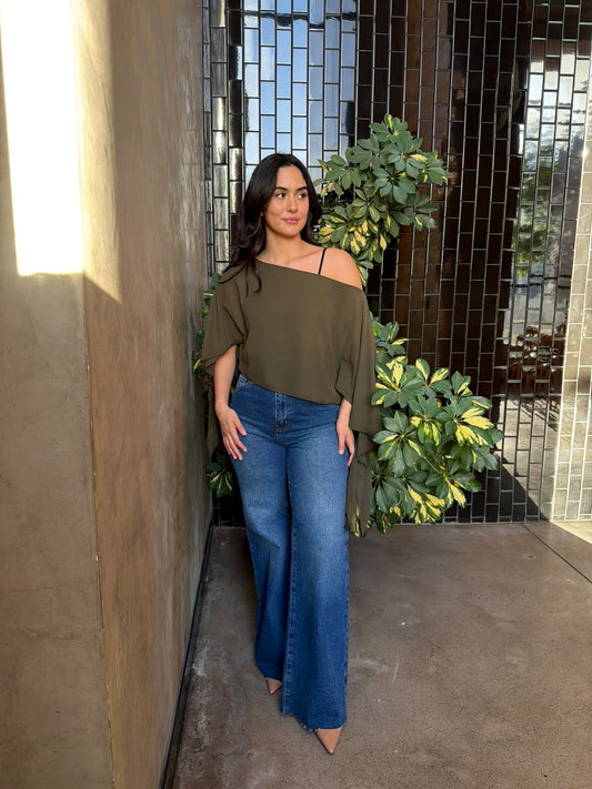 Blusa Asimétrica un Hombro - Army