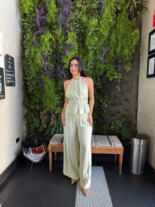 Conjunto Halter tipo Lino Menta