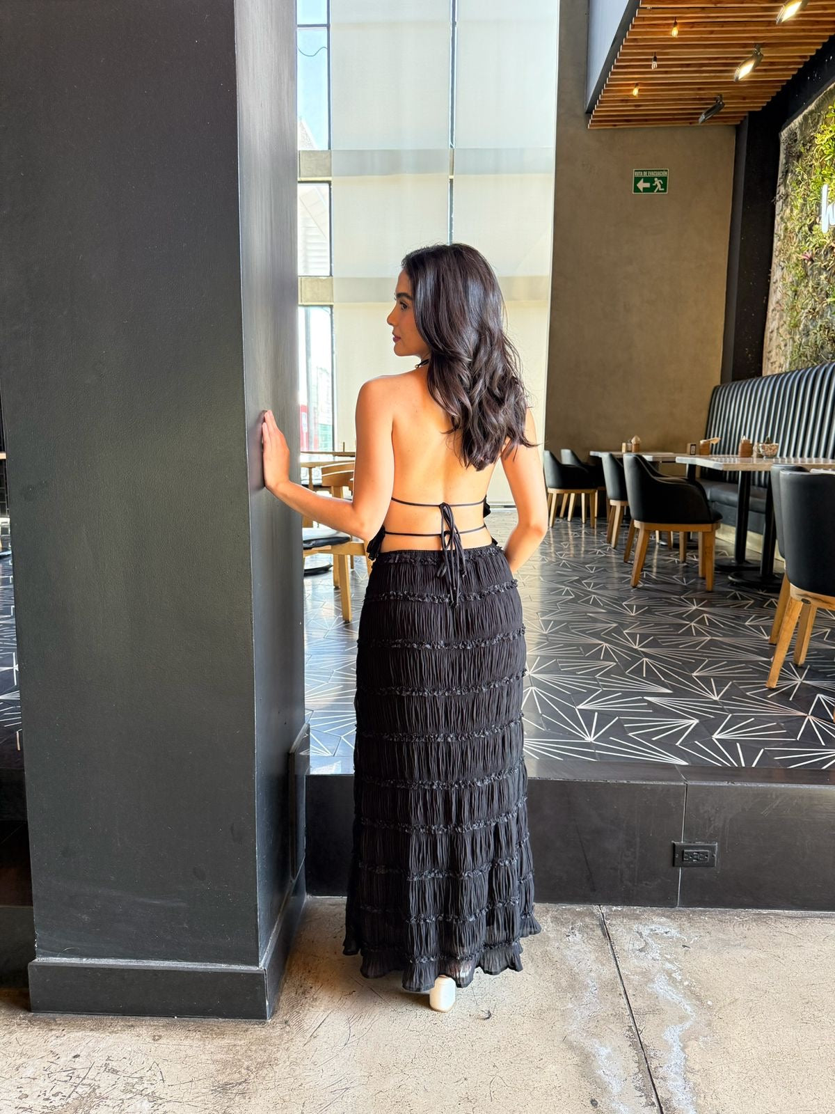 Conjunto Corrugado Escote Espalda