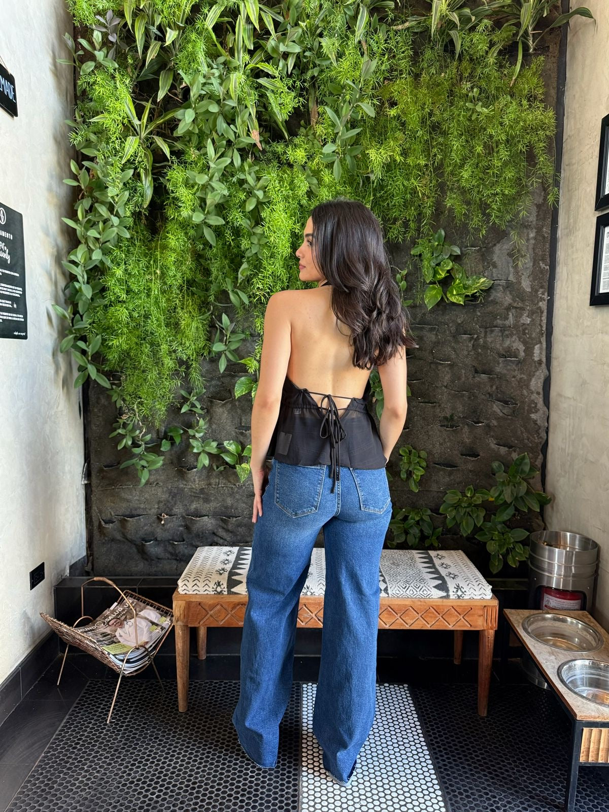 Blusa Halter Transparente