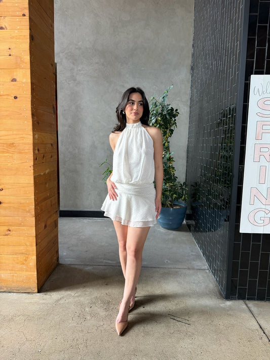 Vestido Halter Dots Blanco