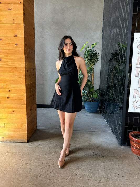 Vestido Halter Lino