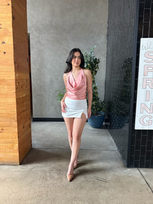 Blusa Halter Salmón