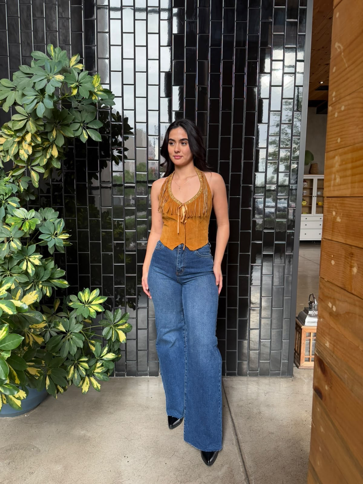 Corset Halter con Barbitas - Camel