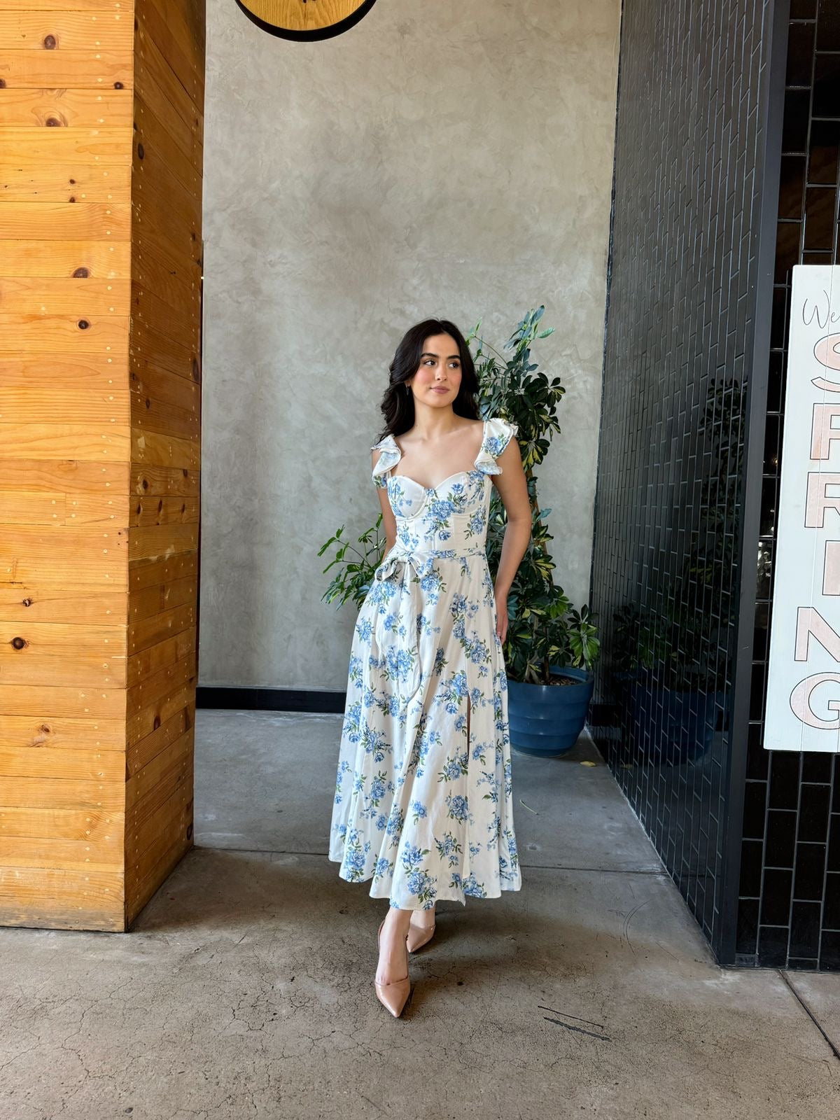Vestido Flores Midi