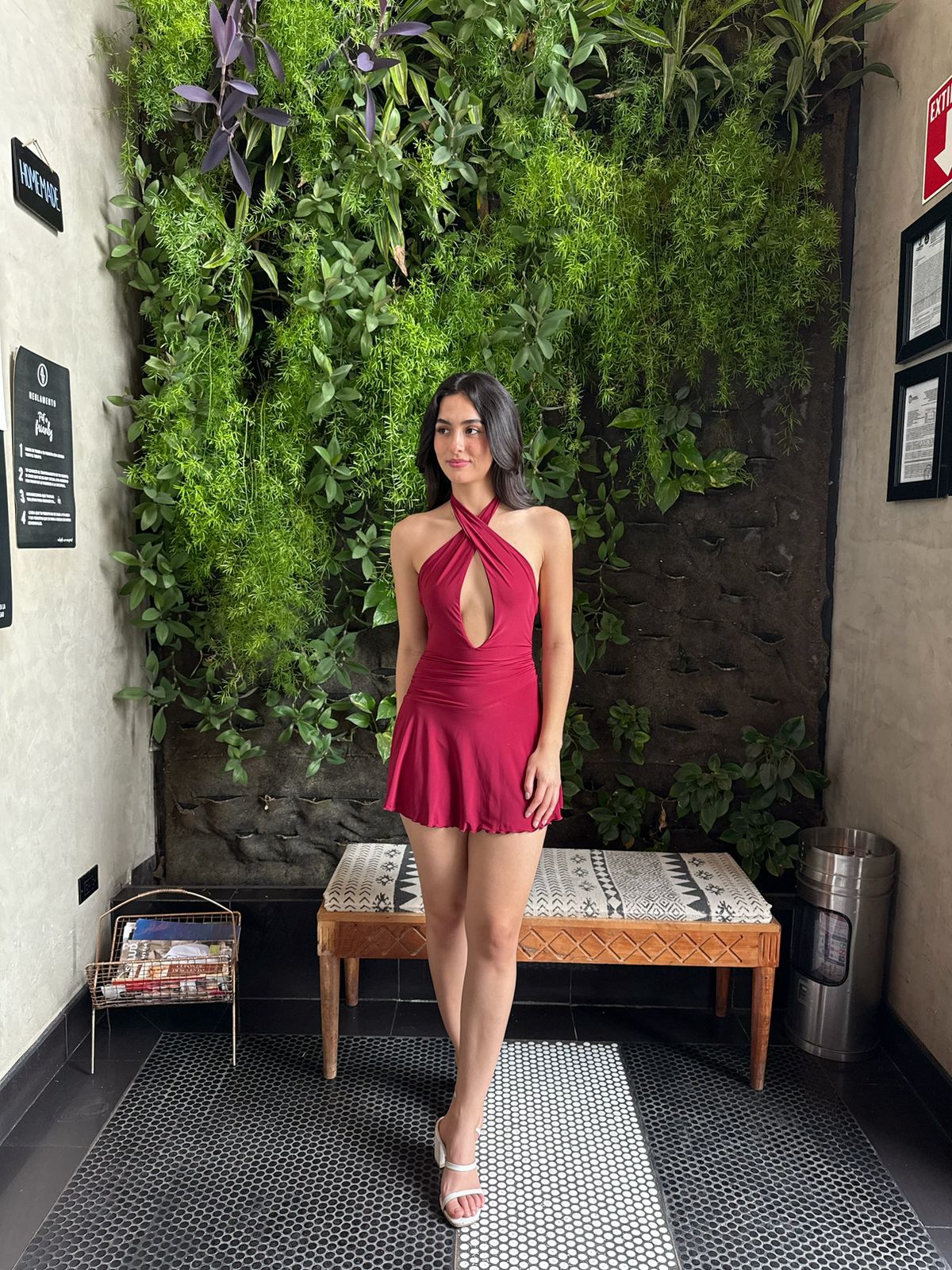 Vestido Halter Pecho Cruzado