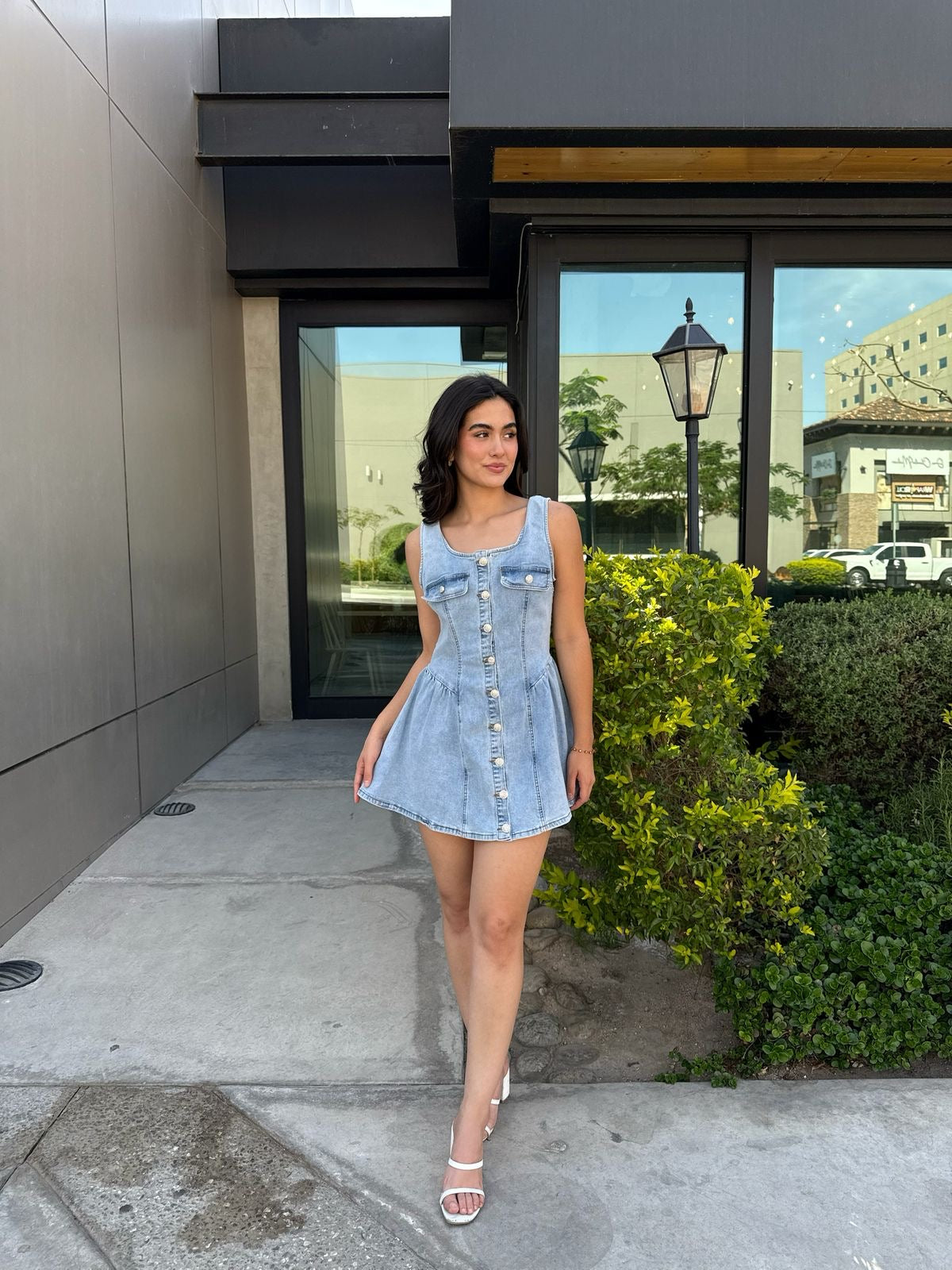 Vestido Denim Botones