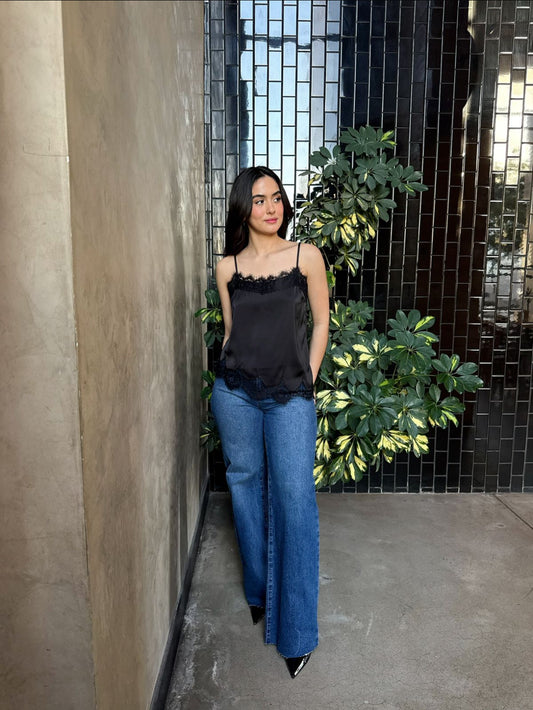 Blusa Tirantes Satin Encaje