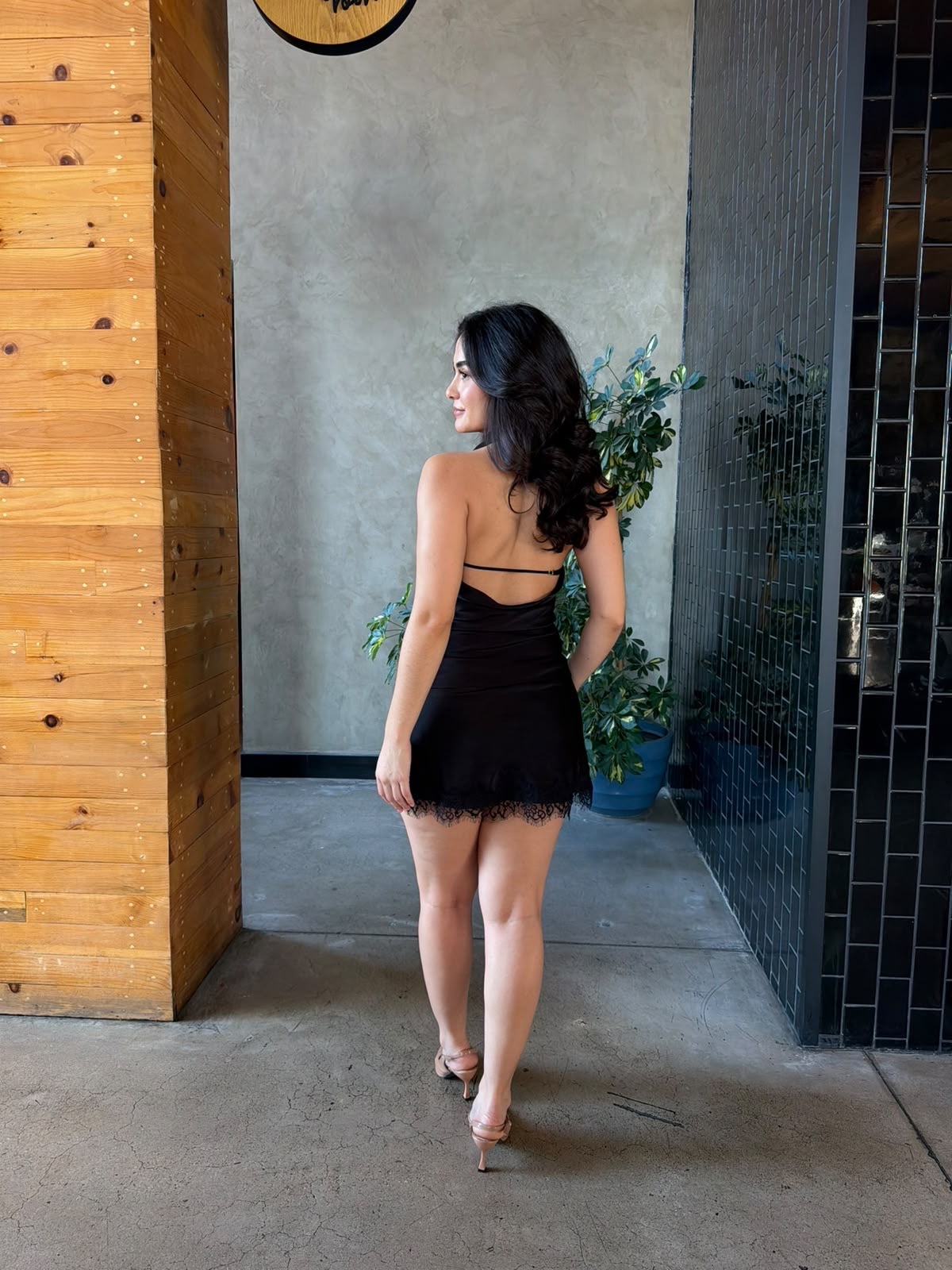 Conjunto Halter con Satinado - Negro