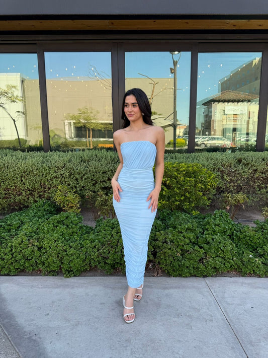 Vestido Midi Corrugado