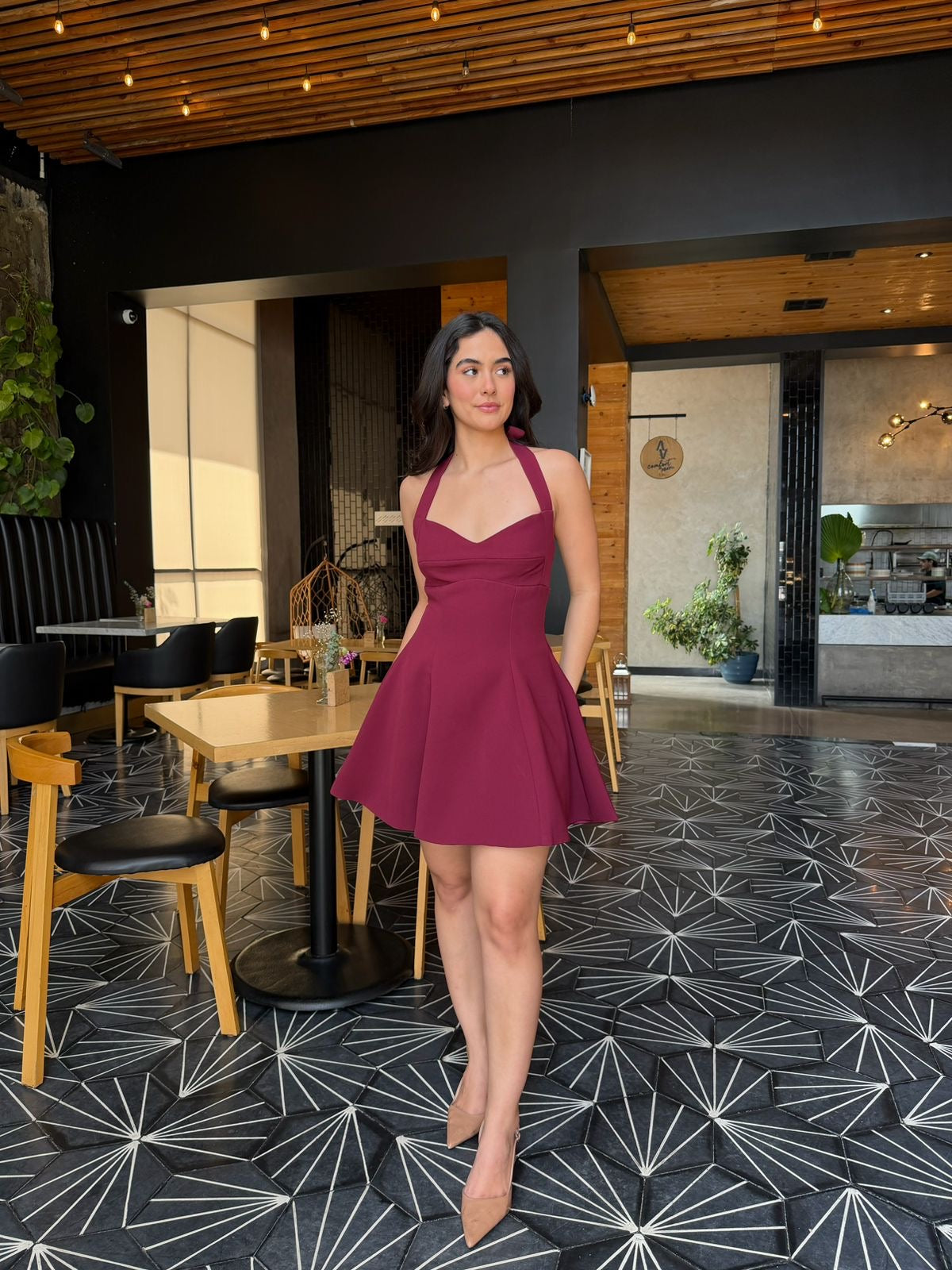Vestido Halter con Patoles