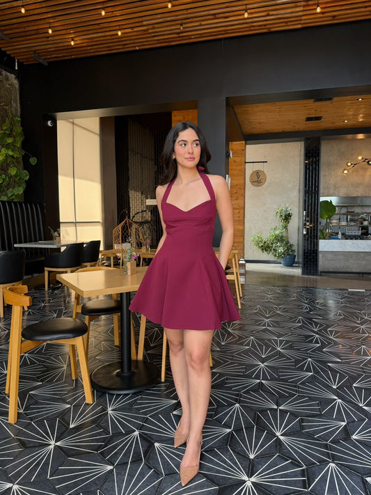 Vestido Halter con Patoles