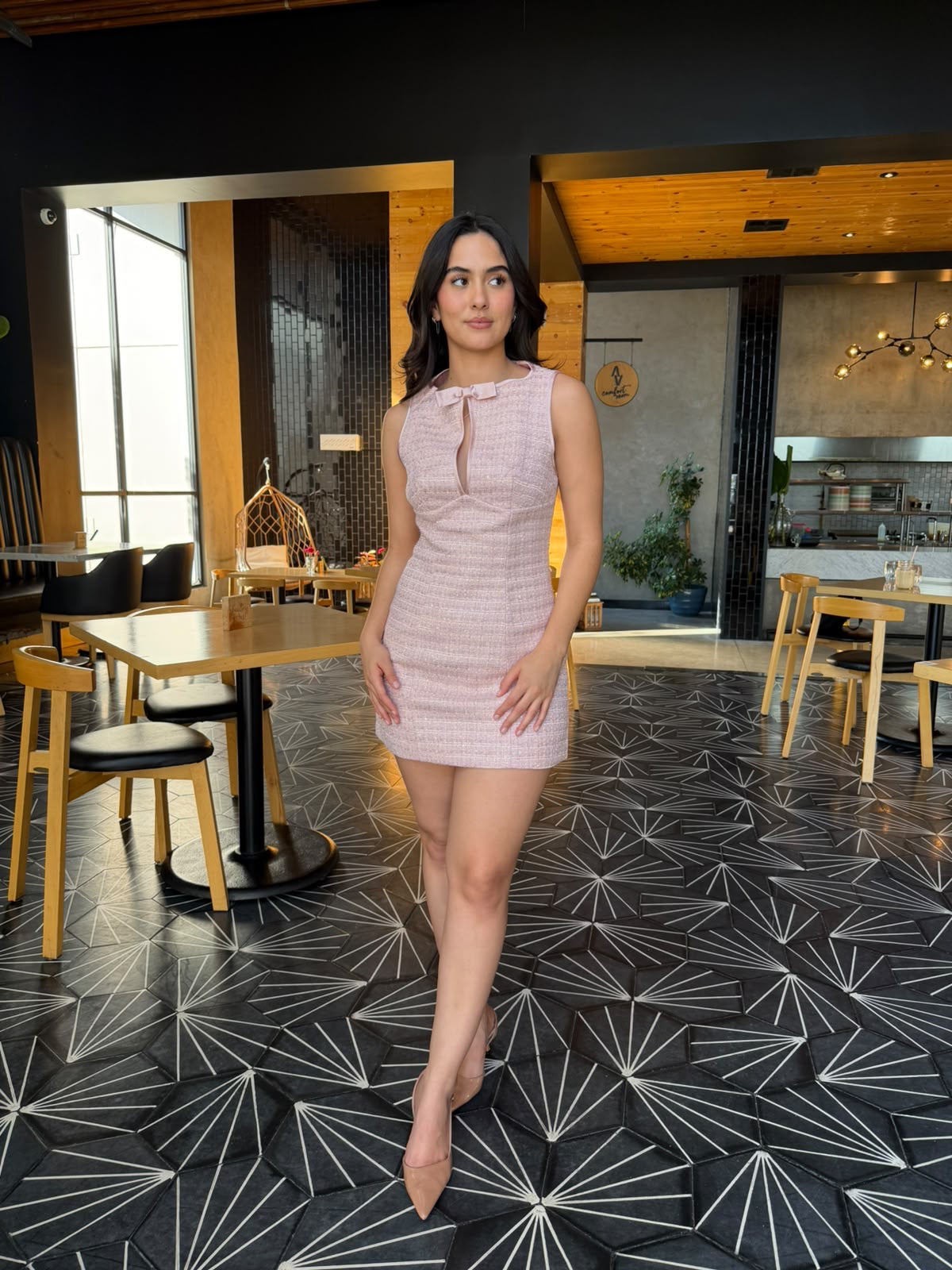 Vestido estilo Tweed - Rosa