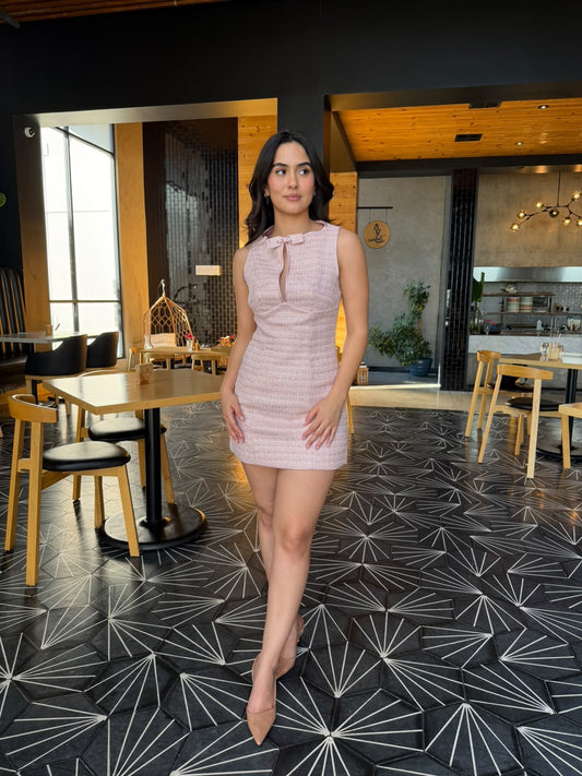 Vestido estilo Tweed - Rosa