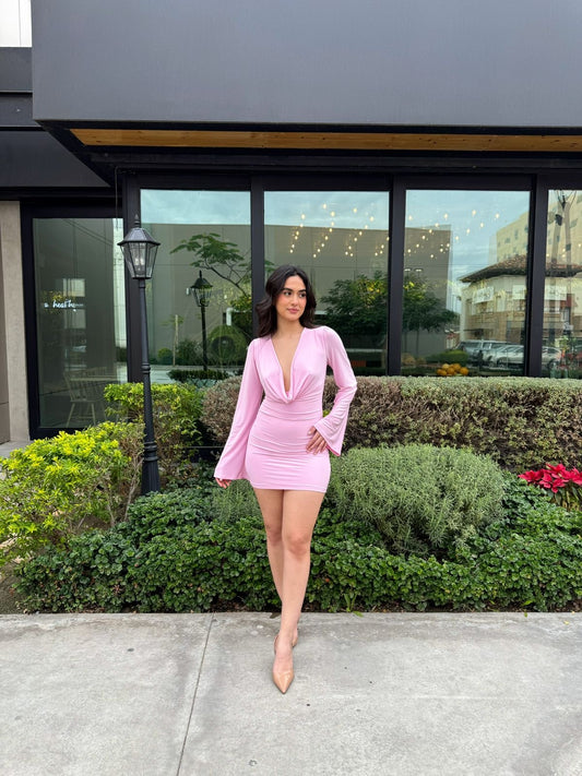 Vestido Corrugado Escote