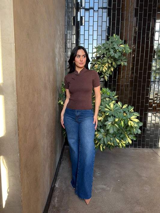 Blusa estilo Japonesa - Café