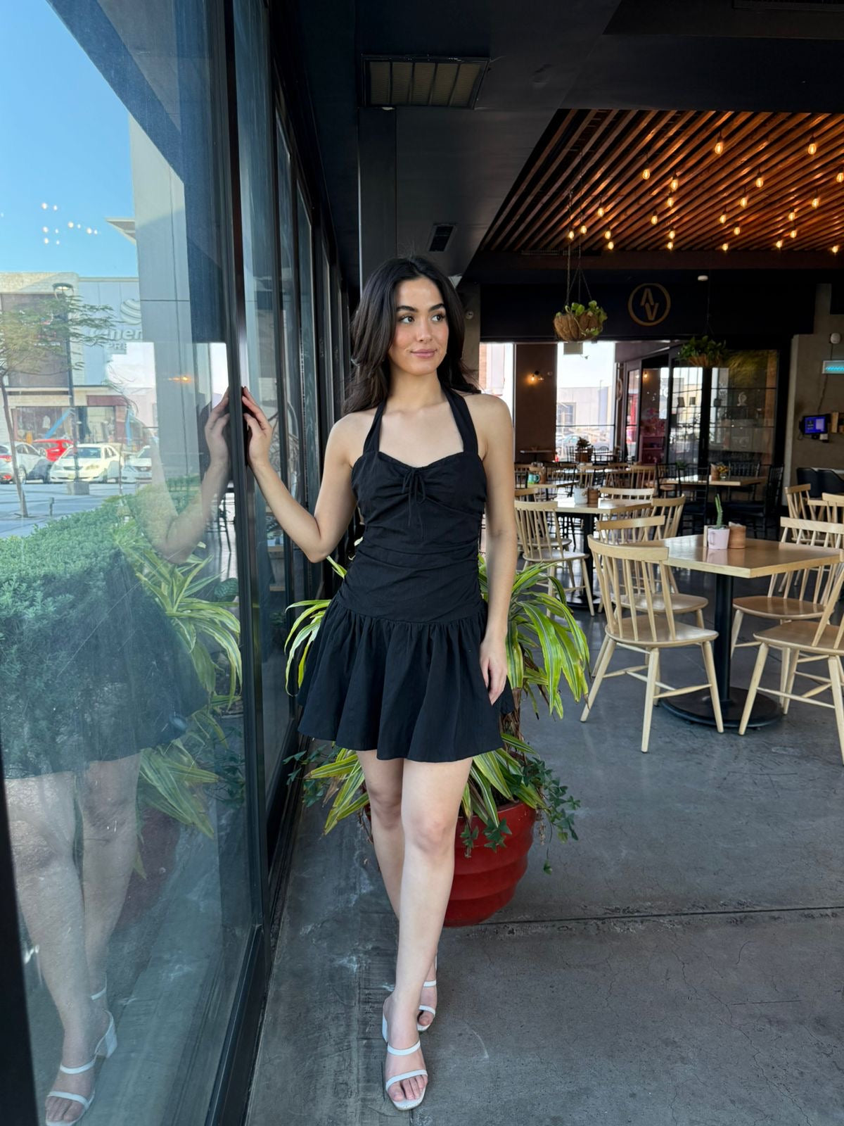 Vestido Corrugado Halter