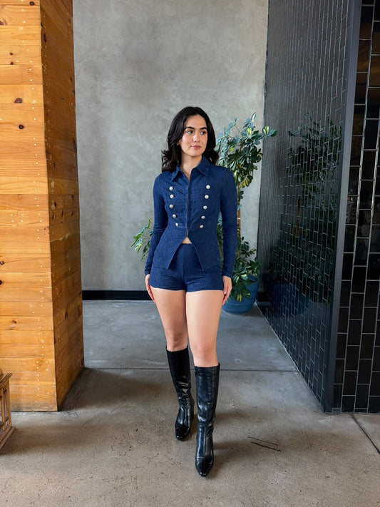 Conjunto Denim con Botones Metalicos