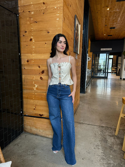 Top Vinipiel con Hebillas