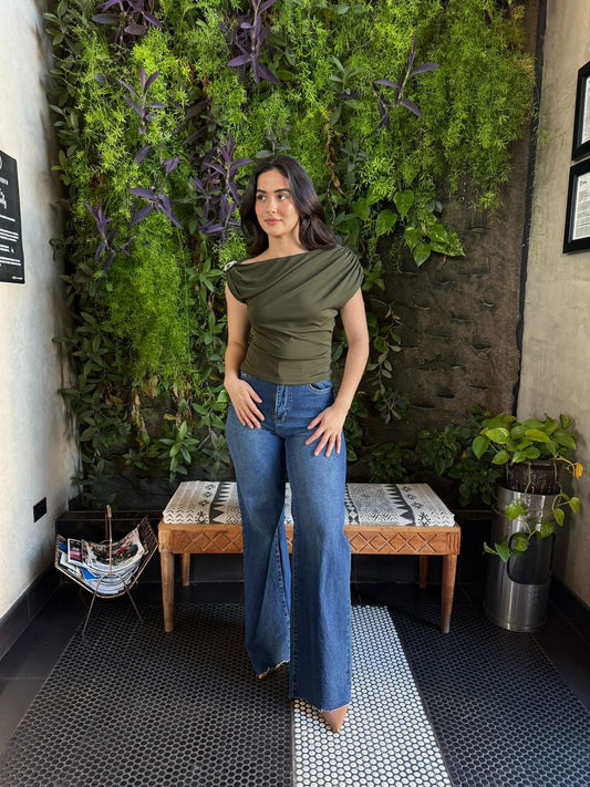 Blusa con Argolla Verde Army