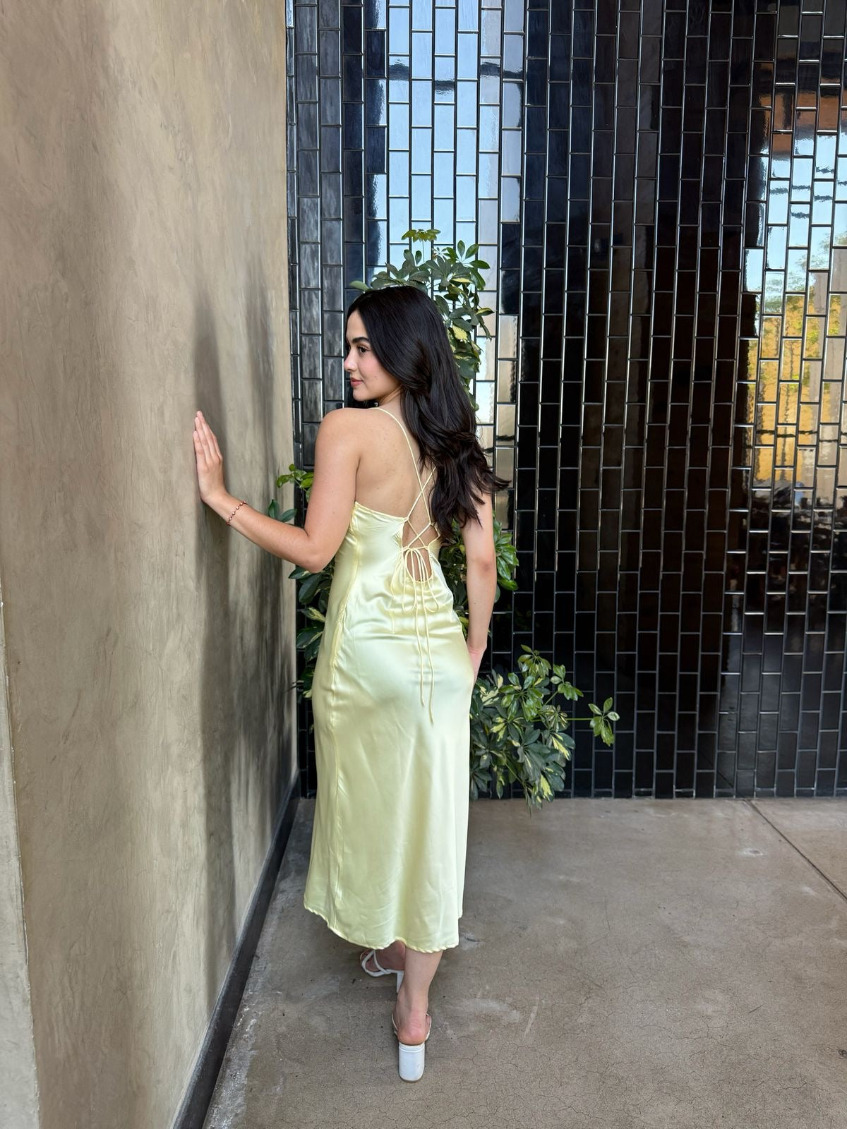 Vestido Satin Midi
