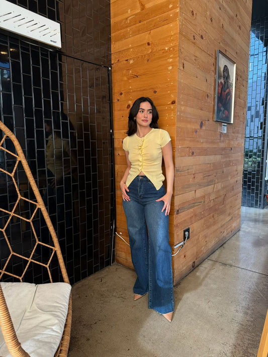 Blusa de Botones Corrugados