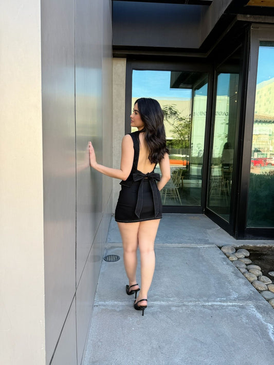 Conjunto Denim Moño Espalda