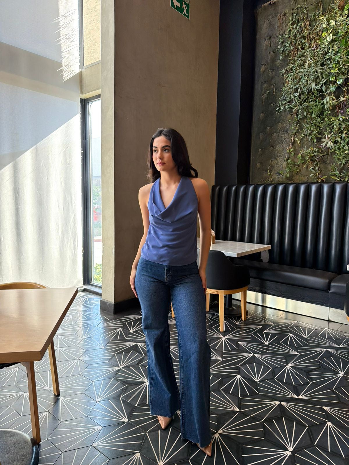 Blusa Halter Lisa Azul