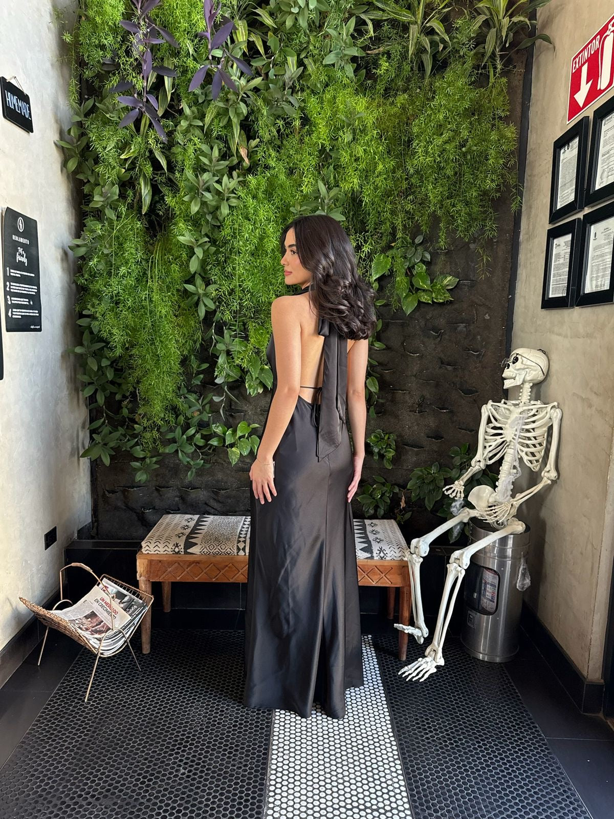 Vestido Halter Satin Largo