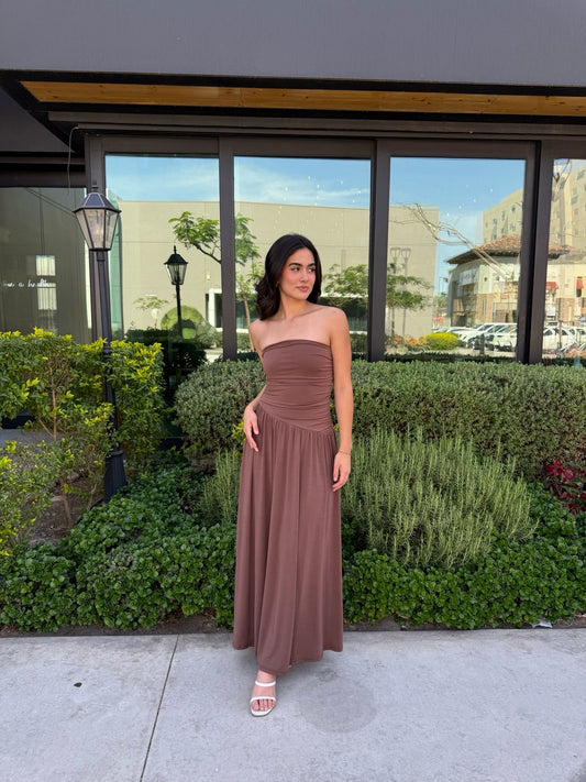 Vestido Corrugado Chocolate