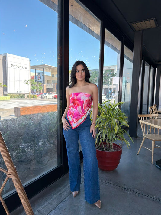 Top Strapless tipo Pañuelo