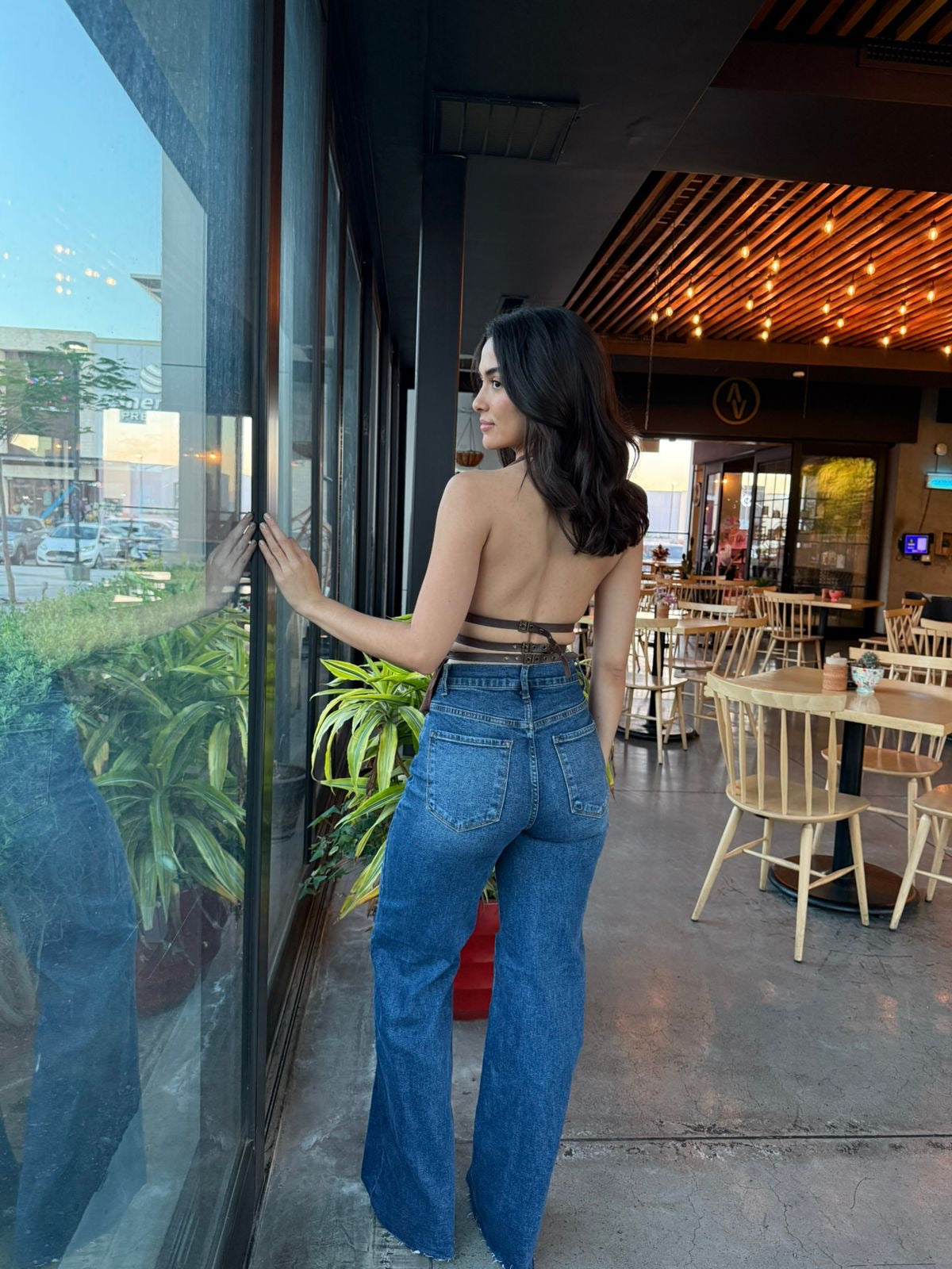 Top Halter Hebillas tipo Cuero