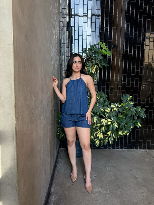 Conjunto Denim Halter