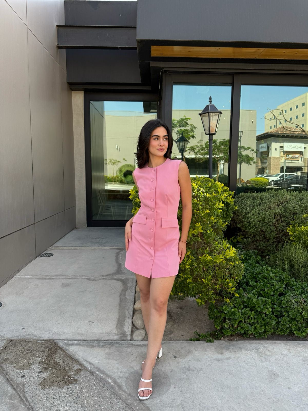 Vestido Botones Pink