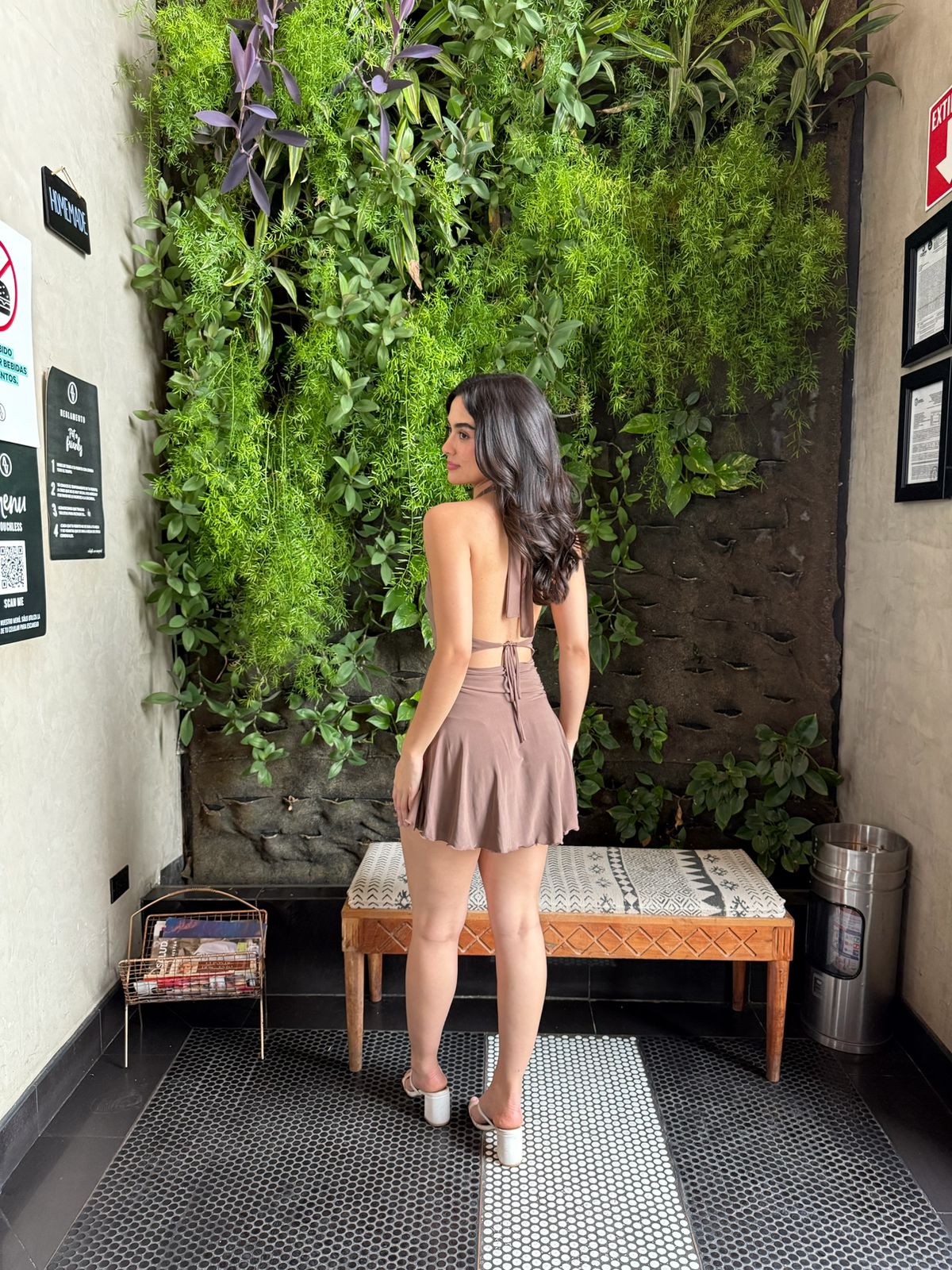 Vestido Halter Pecho Cruzado