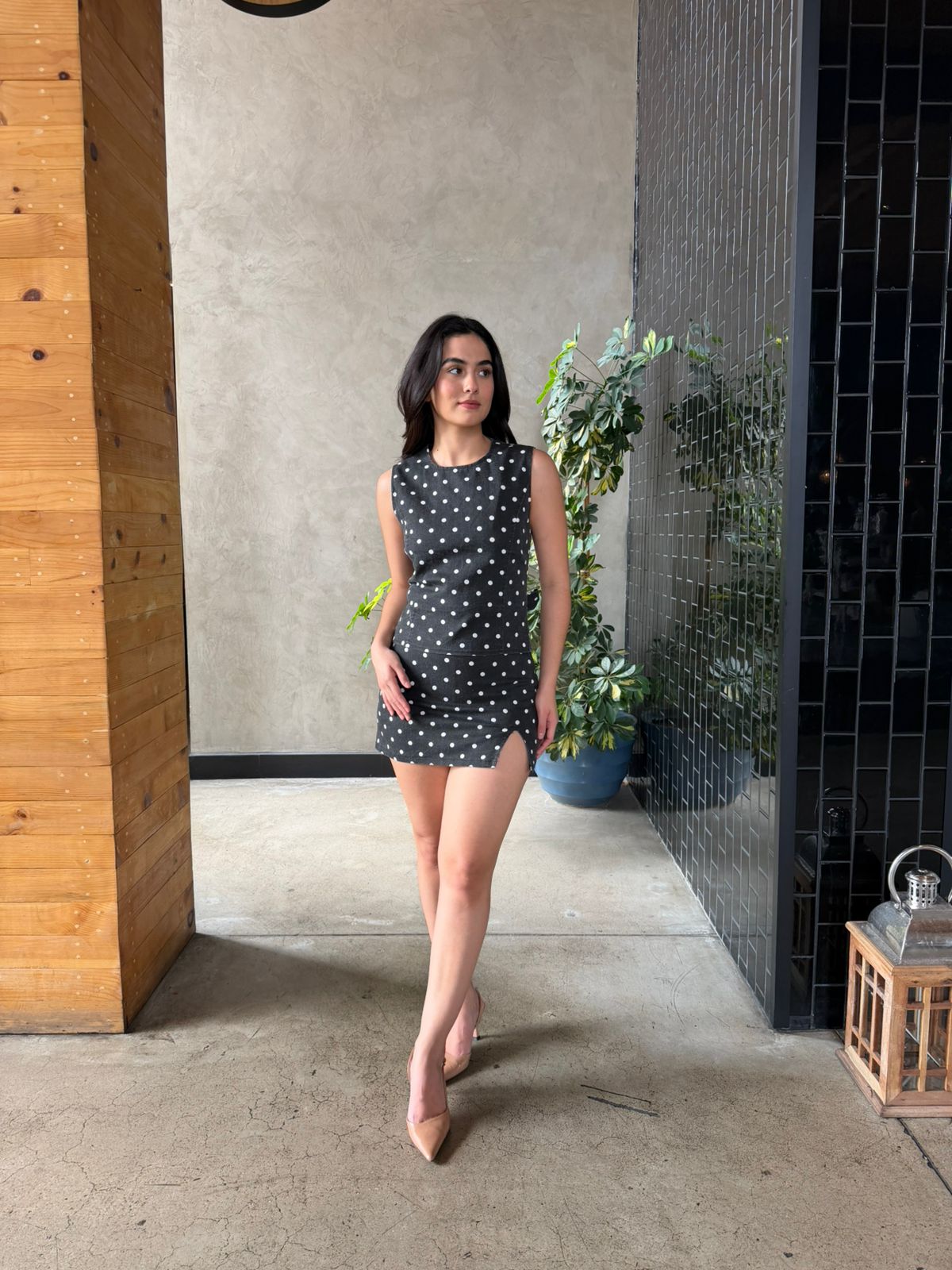 Conjunto Denim Dots