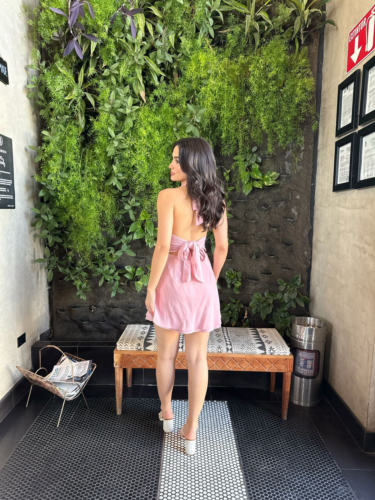 Vestido Halter doble Moño