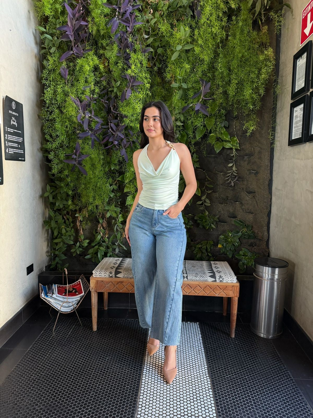 Blusa Halter Argolla Menta