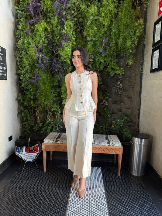 Conjunto Denim Botones Dorados