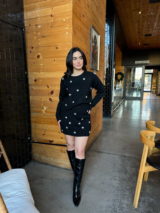 Conjunto con Pedrería de Flores