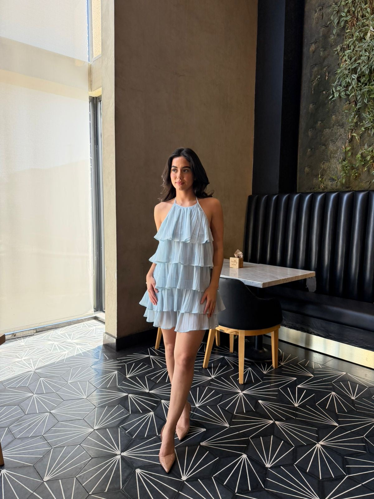 Vestido Halter Olanes - Azul