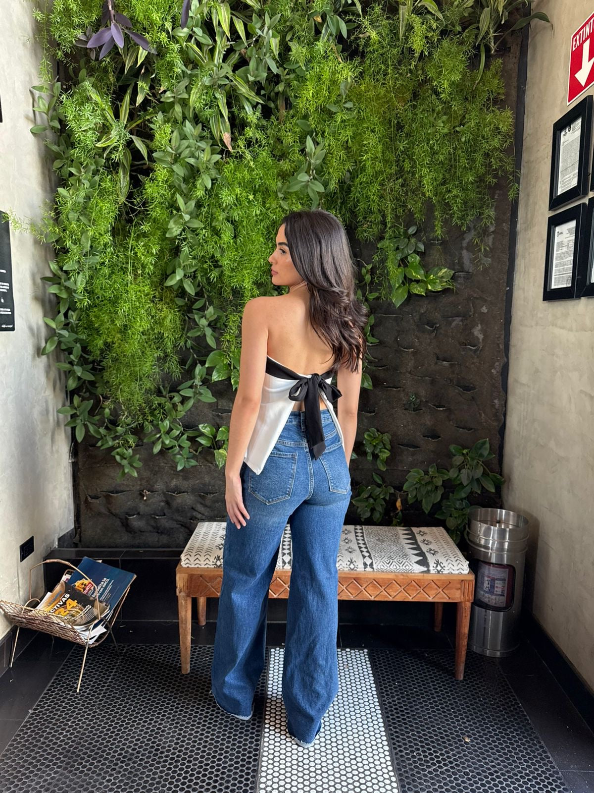 Top Strapless Solapa Moño