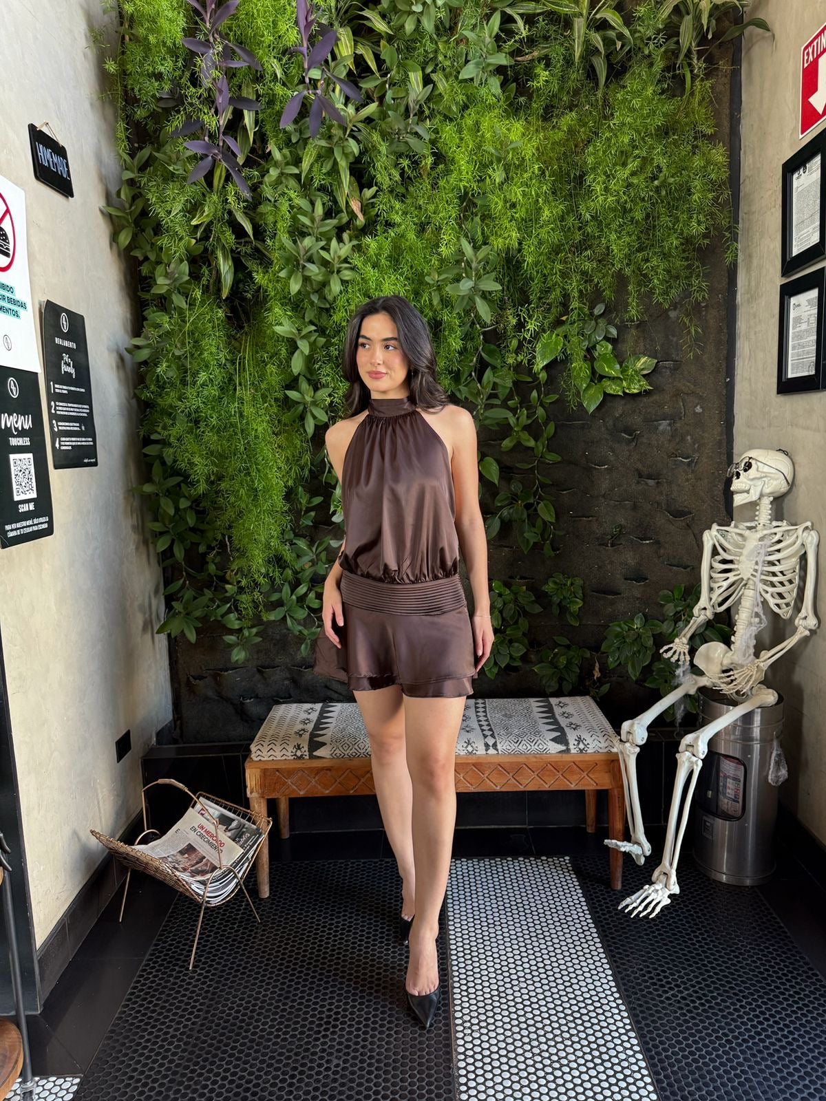 Vestido Halter Satin