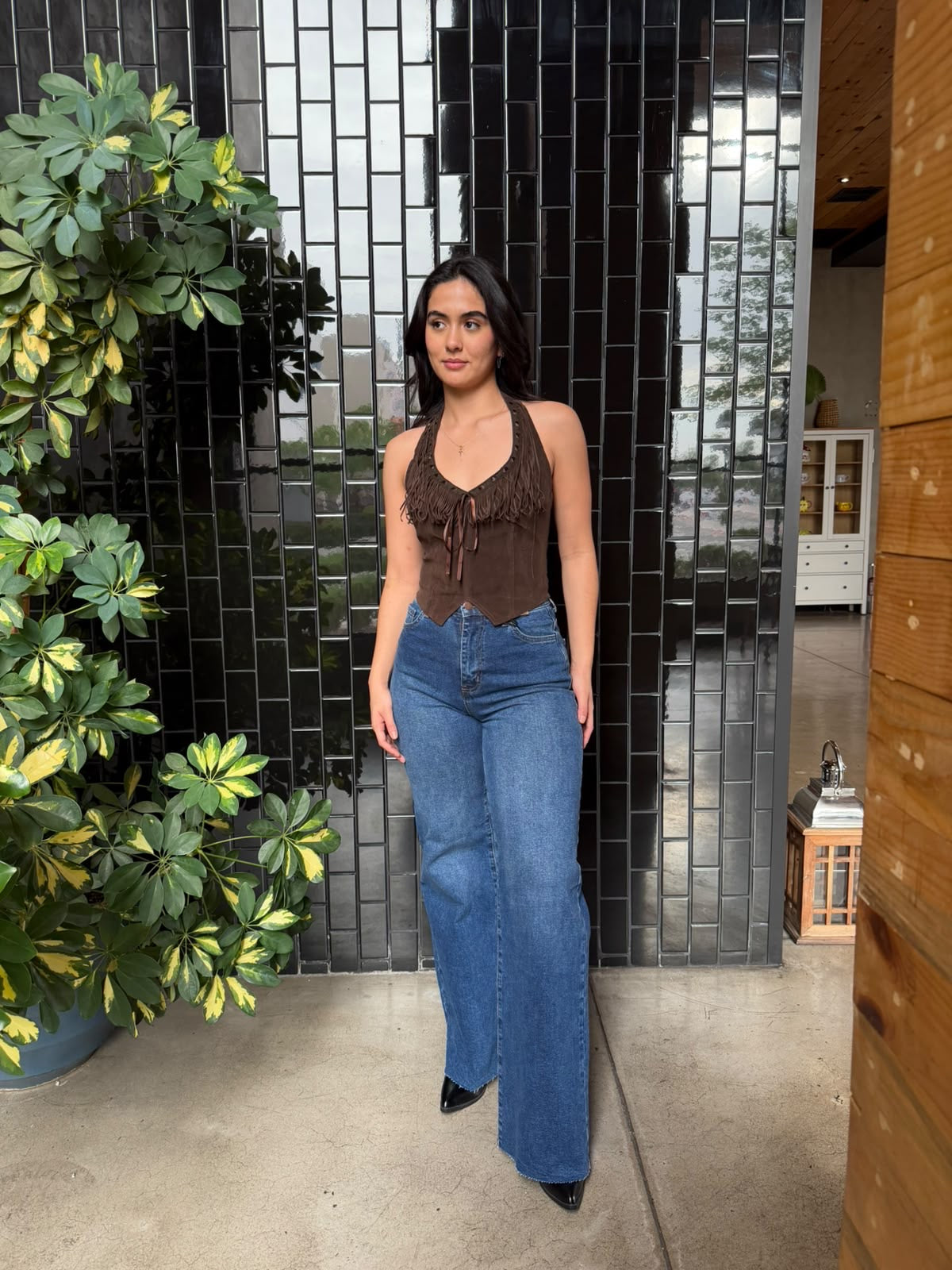 Corset Halter con Barbitas - Café