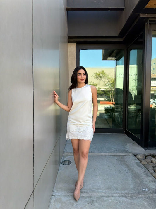 Vestido Bastilla de Encaje - Ivory