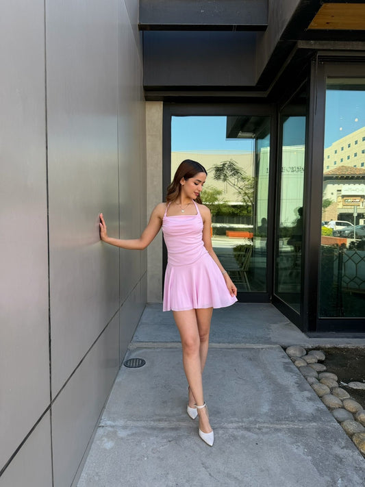Vestido Liso Rosa